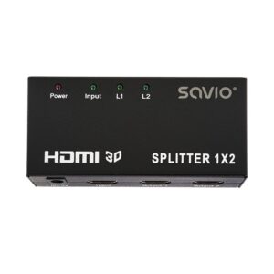 SPLITTER 1X2 HDMI FULL HD 3D SAVIO CL-42 NEGRO