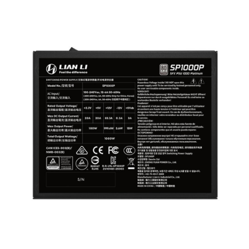 FUENTE DE ALIMENTACION SFX 1000W LIAN LI SP1000P PLATINUM B