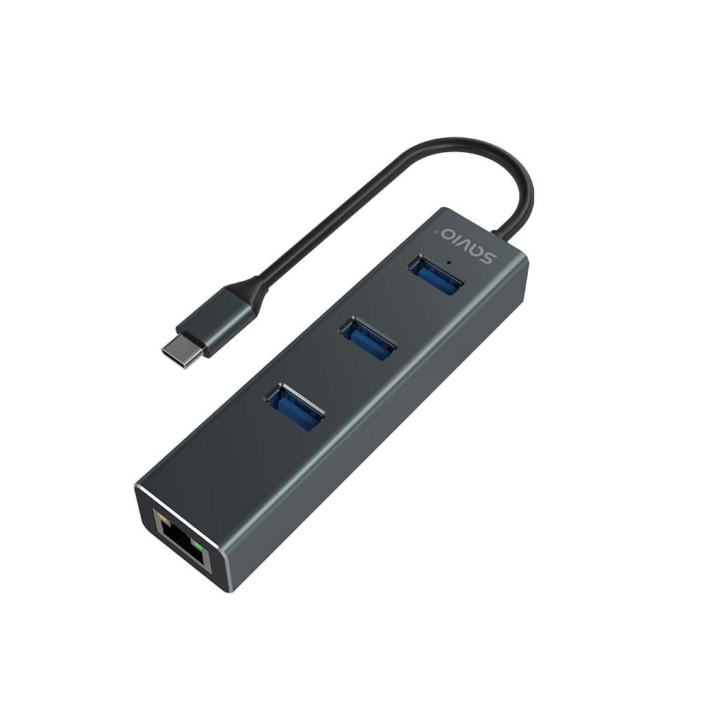 HUB SAVIO USB(C) – 3 X USB(A) 3.1 + 1 X RJ45