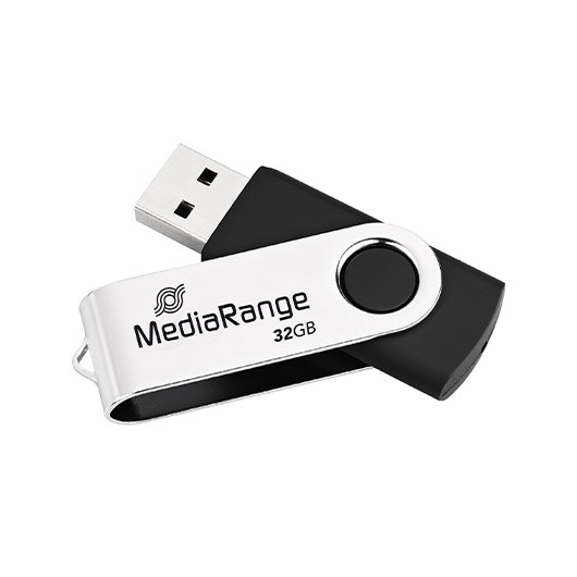 PENDRIVE 32GB USB 2.0 MEDIARANGE SILVER-BLACK