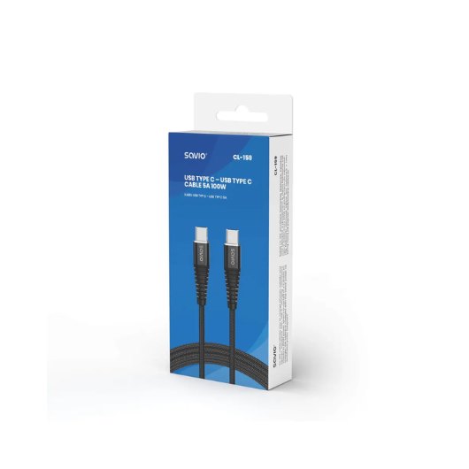 CABLE USB-C A USB-C SAVIO 5A 1M CL-159