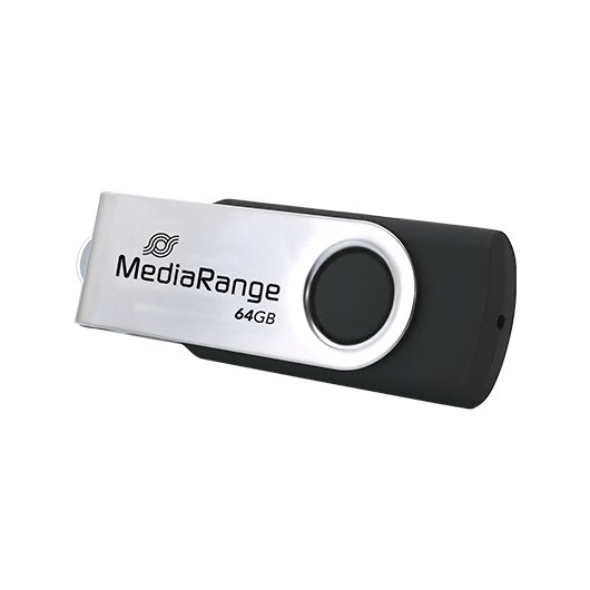 PENDRIVE 64GB USB 2.0 MEDIARANGE SILVER-BLACK