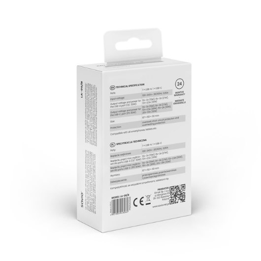 CARGADOR SAVIO LA-06 DUAL 30W USB 3.0