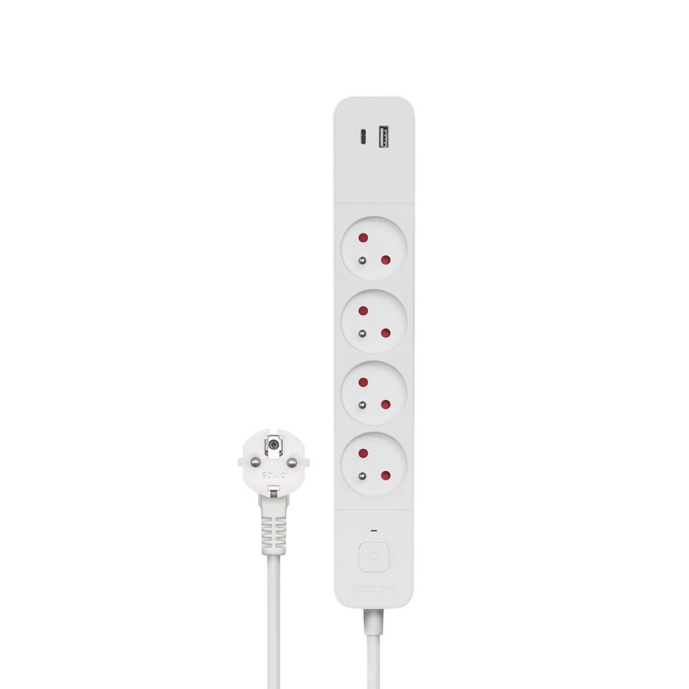 REGLETA DE 4 ENCHUFES + 2XUSB 1.5M SAVIO LZ-11