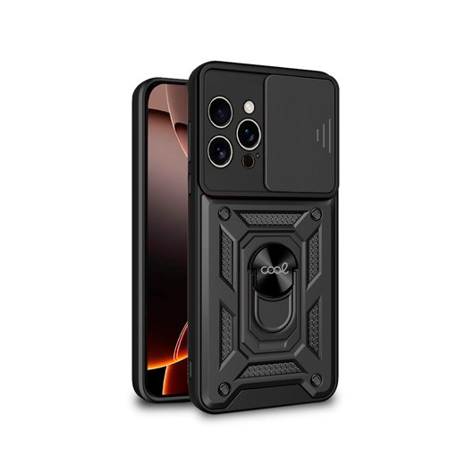 FUNDA COOL IPHONE 16 PRO HARD RING NEGRO ANILLO SUJECION/IM
