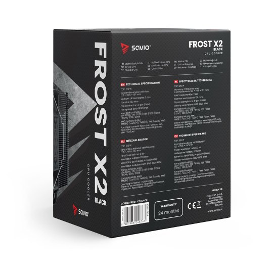 DISIPADOR CPU 125W SAVIO FROST X2 BLACK
