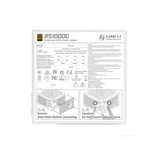 FUENTE DE ALIMENTACION LIAN LI RS1000W GOLD WHITE