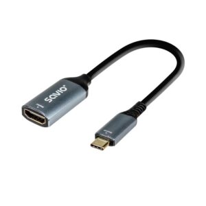 ADAPTADOR SAVIO AK-78 USB-C HDMI (H) 60 HZ SILV